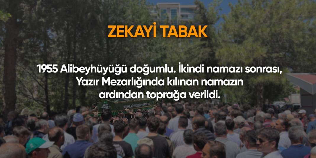 Konya'da bugün vefat edenler | 29 Ağustos 2025 3